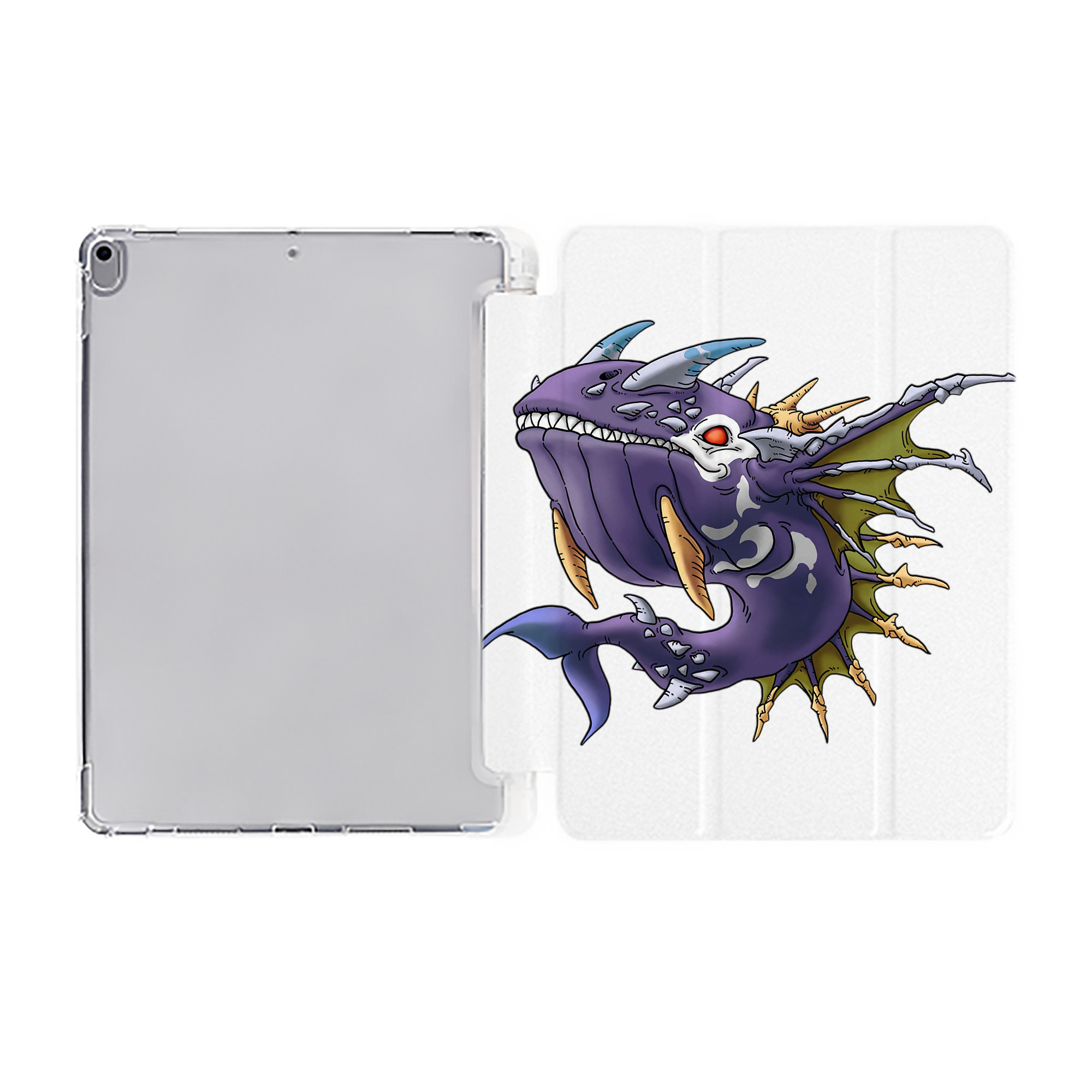 （画像用） ドラゴンクエスト Doragon Kuesuto Dragon Quest IPad ケース ペン収納付き 三つ折りスタンド PUレザー×シリコン 対応機種9.5/10.5/10.9インチ